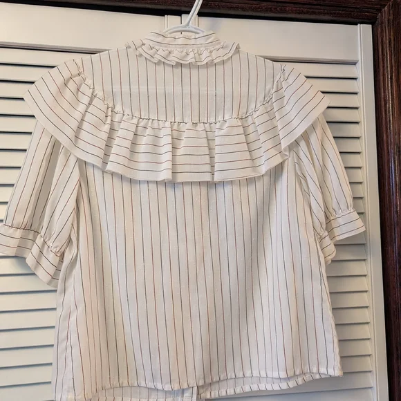 1980 Striped Ruffle Blouse - Picture 7 of 8